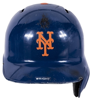 2012 David Wright Game Used New York Mets Batting Helmet Used To Set Mets Franchise Hit Record (MLB Authenticated) 